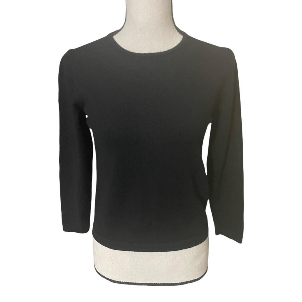 Woolmark  woman 100 merino wool black long sleeve sweater size Small. S